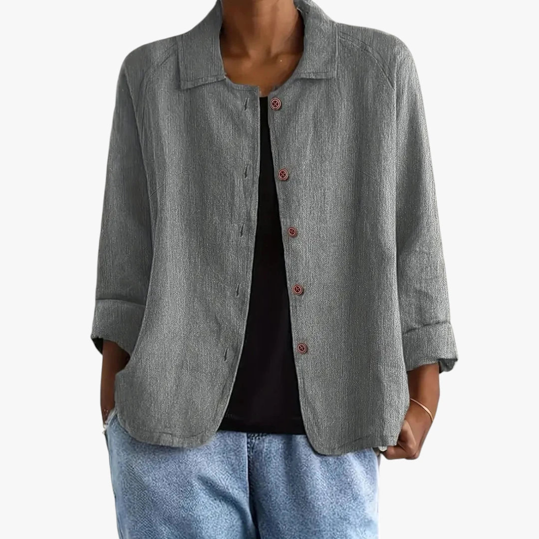 Dame Oversize Sommerjakke med Knapper