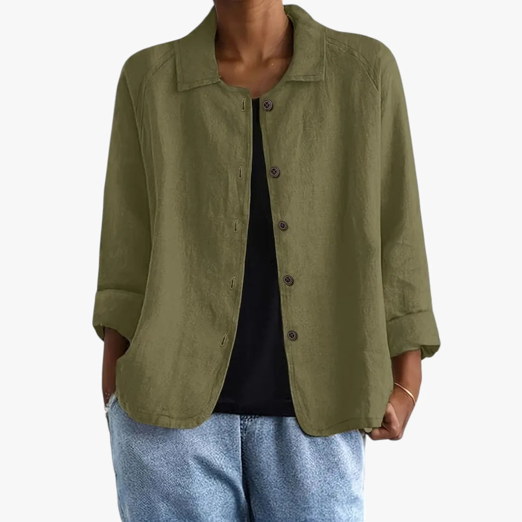 Dame Oversize Sommerjakke med Knapper