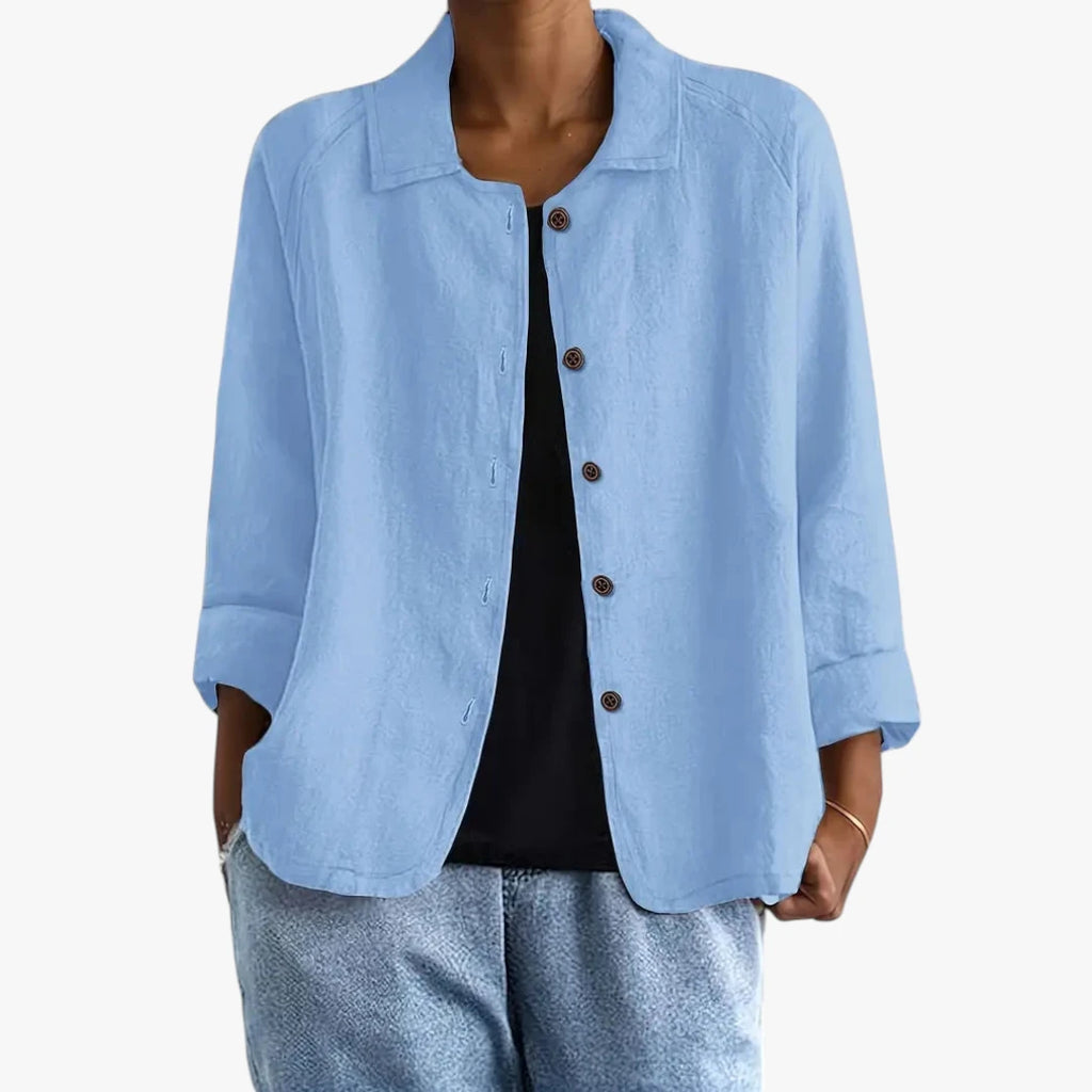 Dame Oversize Sommerjakke med Knapper