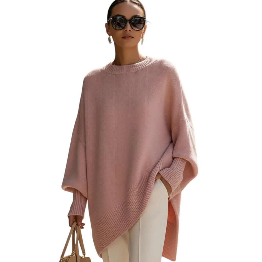 Dame Oversize Striktrøje med Ballonærmer