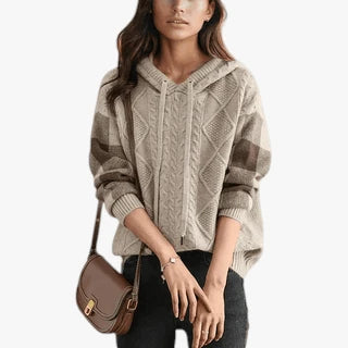 Dame Oversize Sweater med Justerbar Hætte