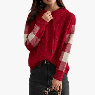 Dame Oversize Sweater med Justerbar Hætte
