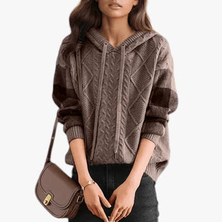 Dame Oversize Sweater med Justerbar Hætte