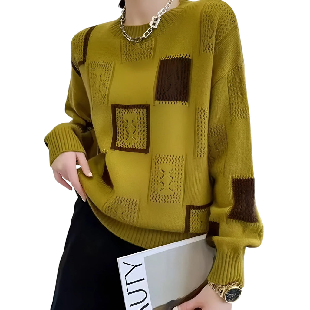 Dame Oversize Sweater med Lapper