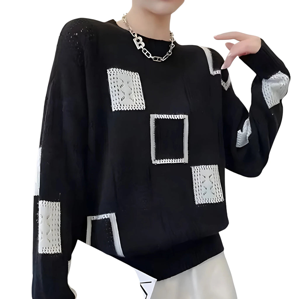 Dame Oversize Sweater med Lapper