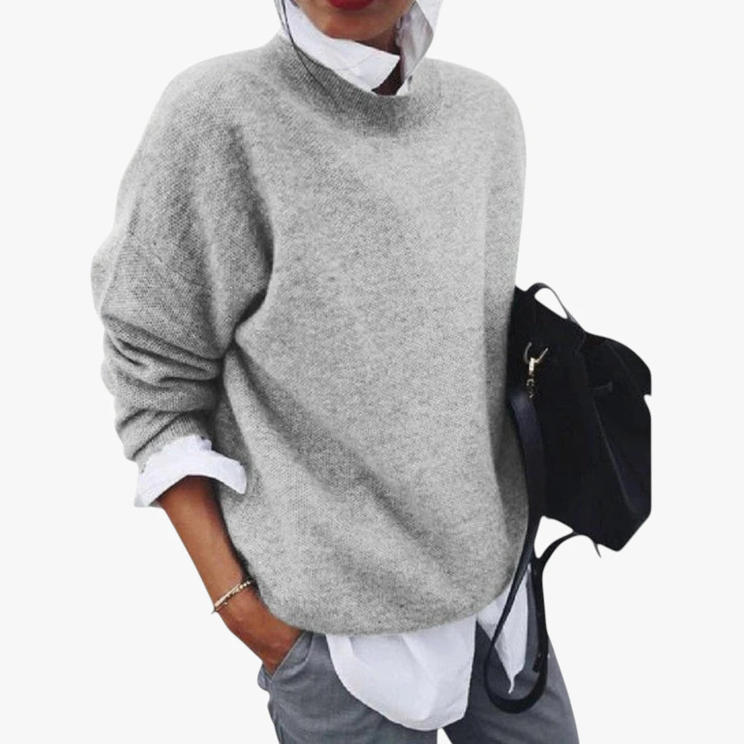 Dame Oversize Sweater med Rullekrave