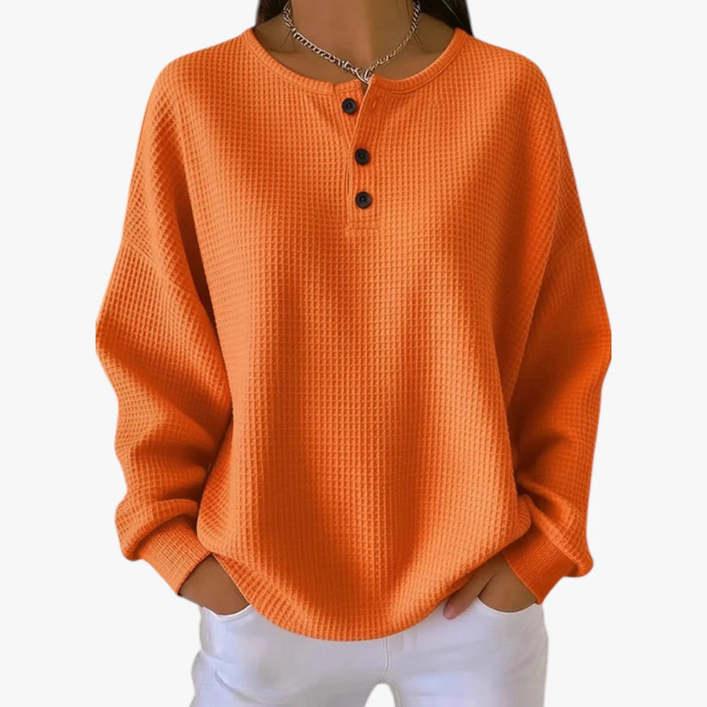Dame Oversize Sweatshirt med Rund Hals