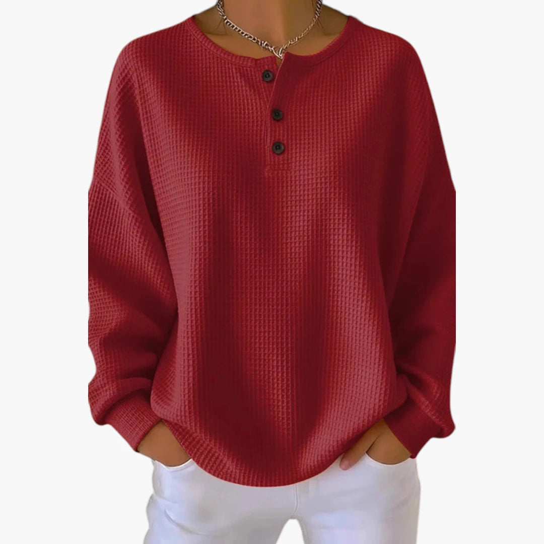 Dame Oversize Sweatshirt med Rund Hals