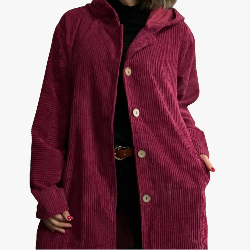 Dame Oversized Lang Jakke med Hætte