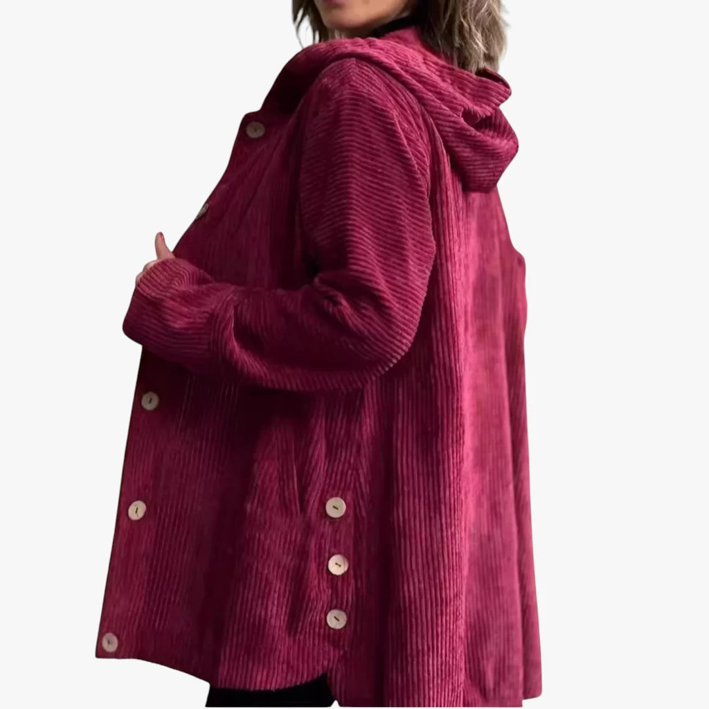 Dame Oversized Lang Jakke med Hætte