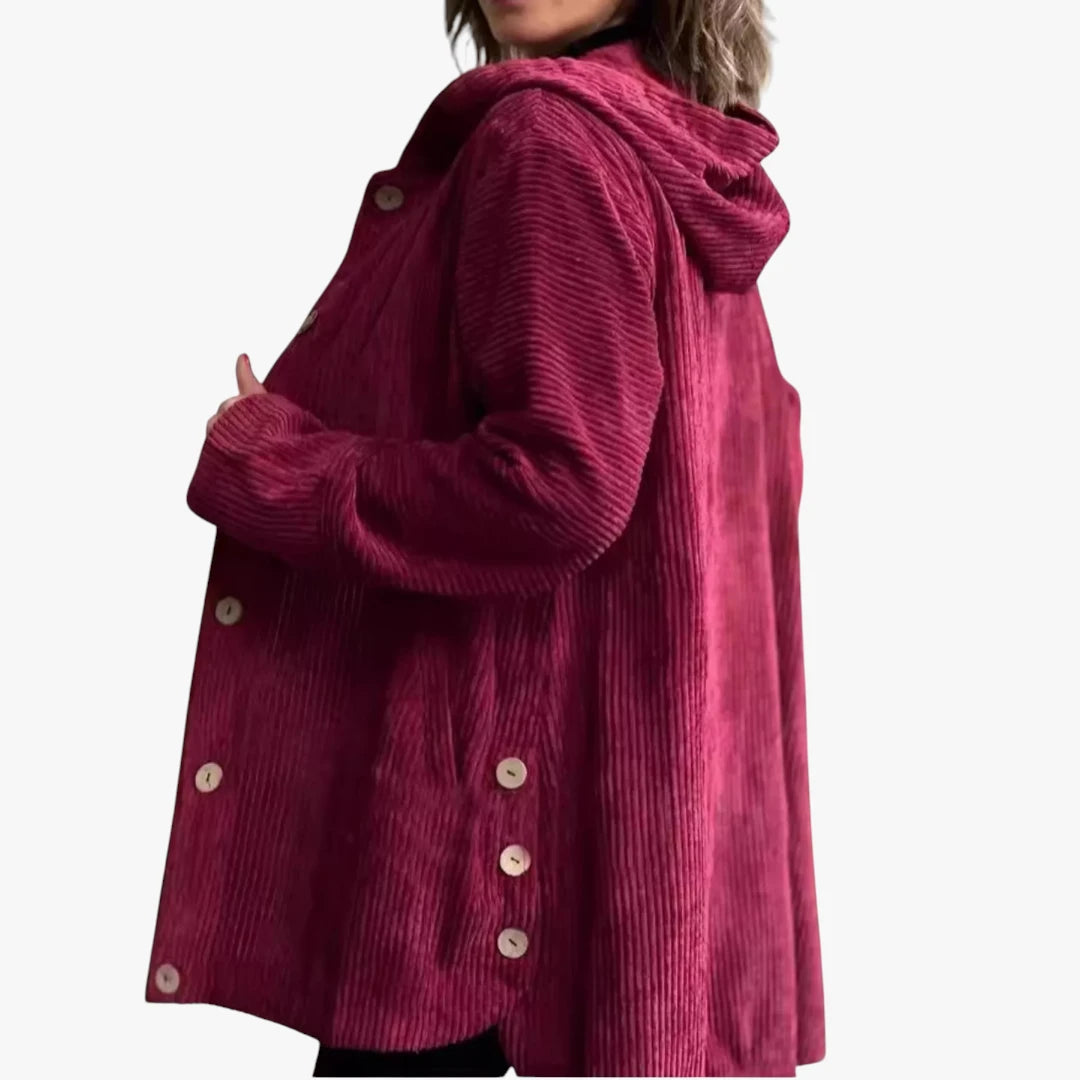 Dame Oversized Lang Jakke med Hætte