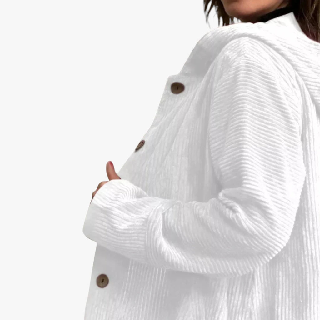 Dame Oversized Lang Jakke med Hætte
