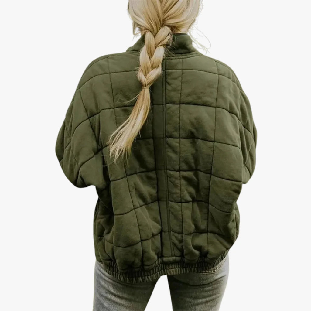 Dame Oversized Quiltet Jakke med For