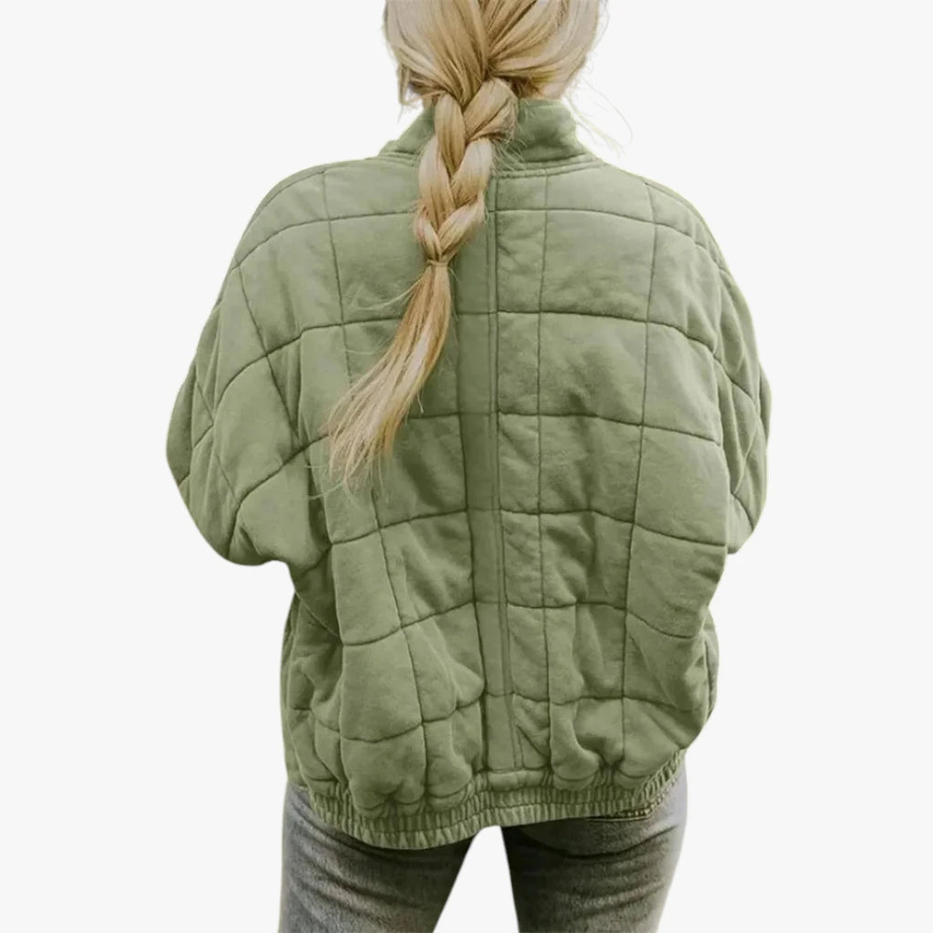 Dame Oversized Quiltet Jakke med For