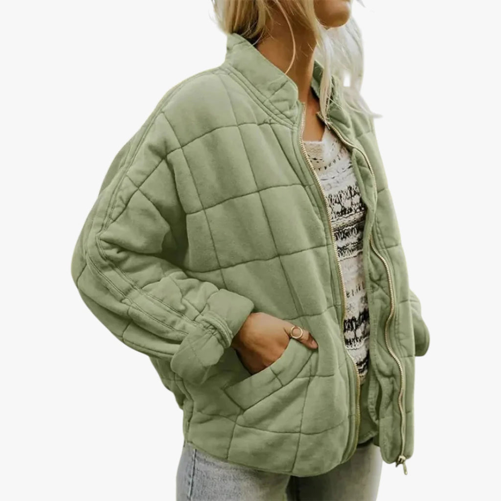 Dame Oversized Quiltet Jakke med For