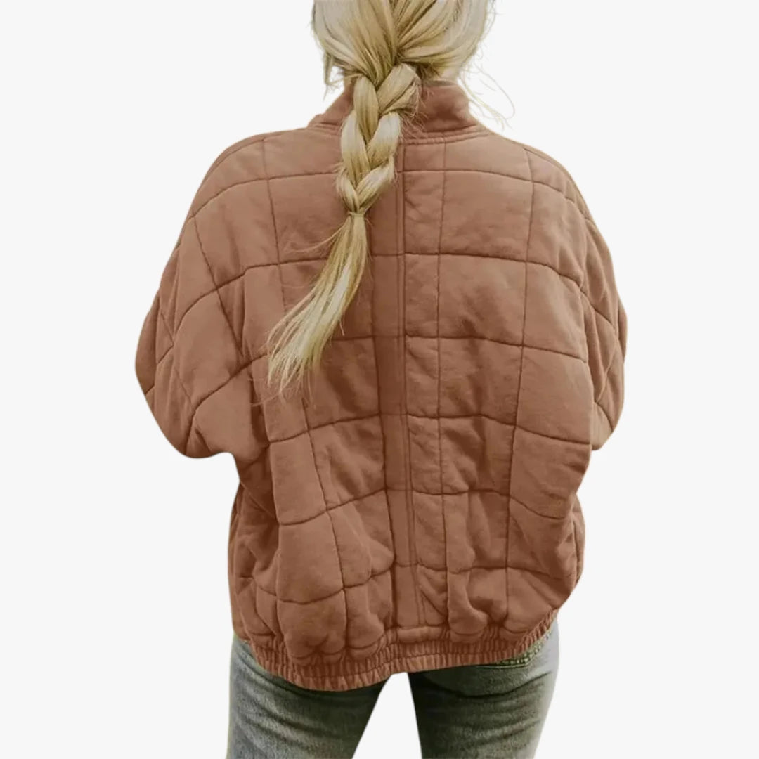 Dame Oversized Quiltet Jakke med For