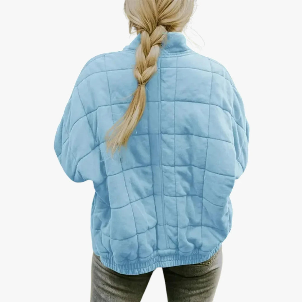 Dame Oversized Quiltet Jakke med For