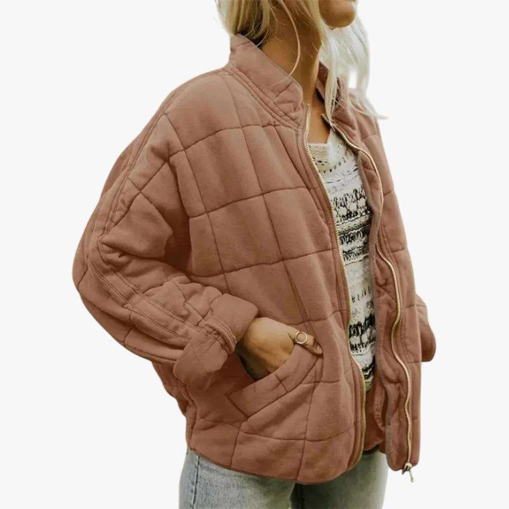 Dame Oversized Quiltet Jakke med For