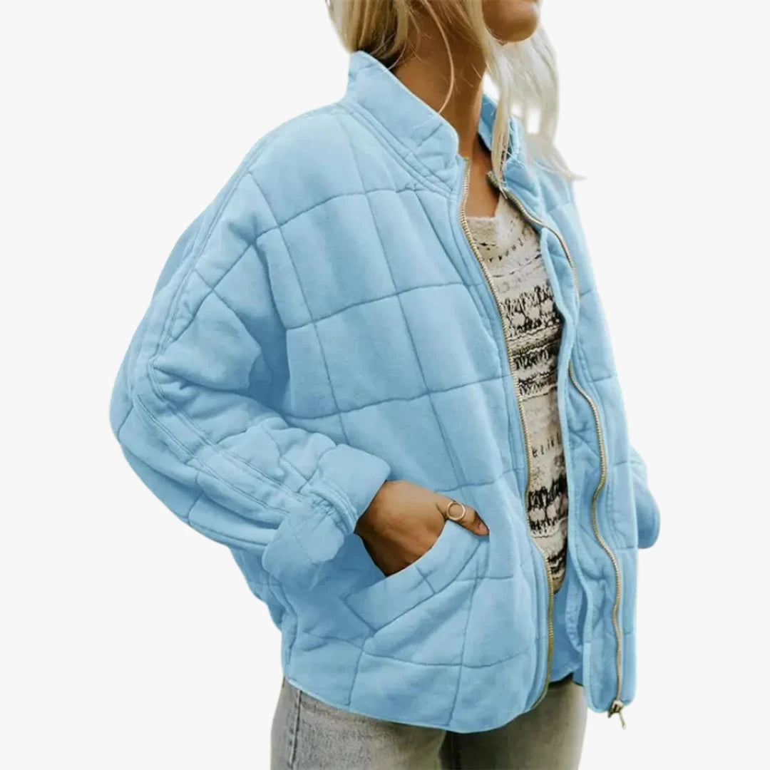 Dame Oversized Quiltet Jakke med For