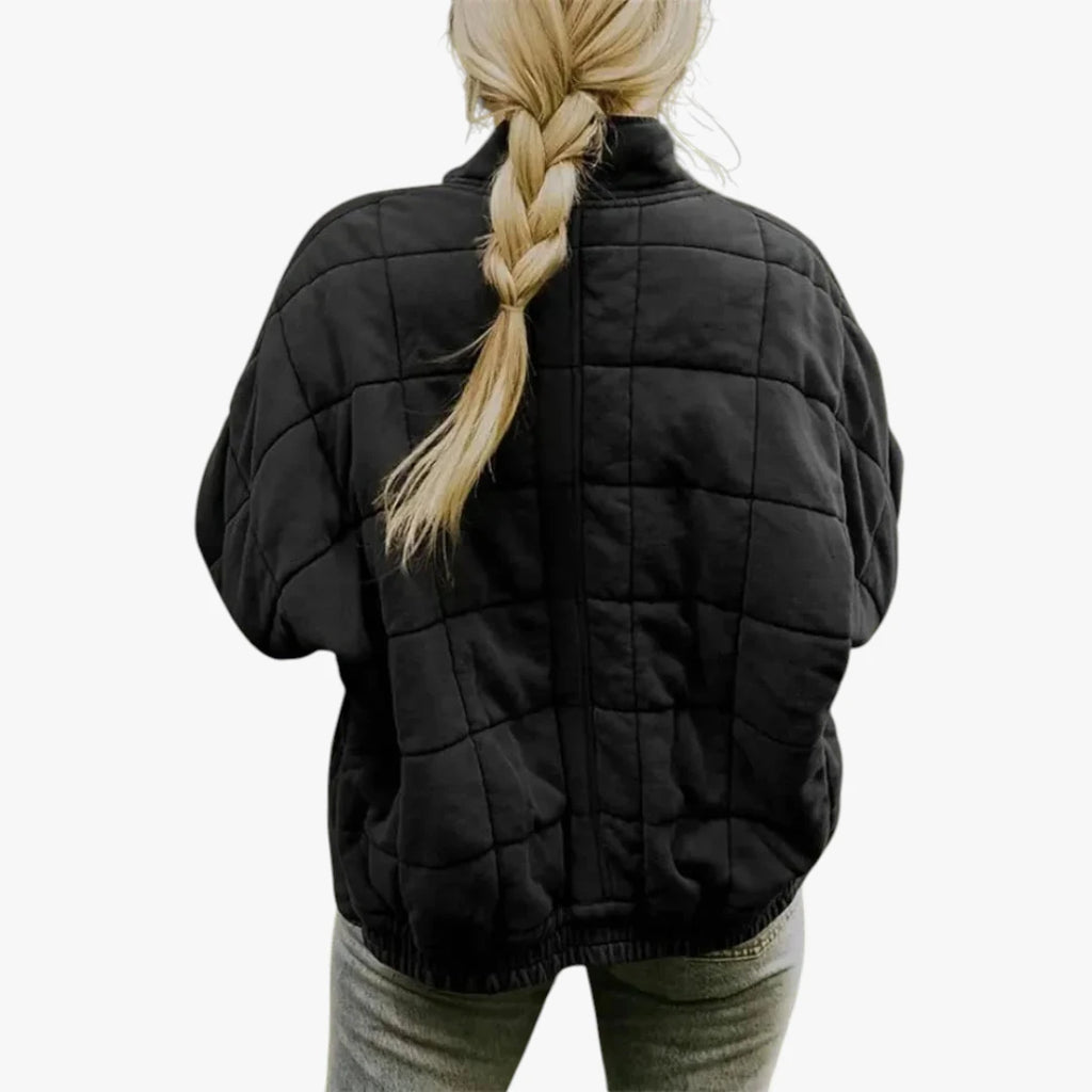 Dame Oversized Quiltet Jakke med For