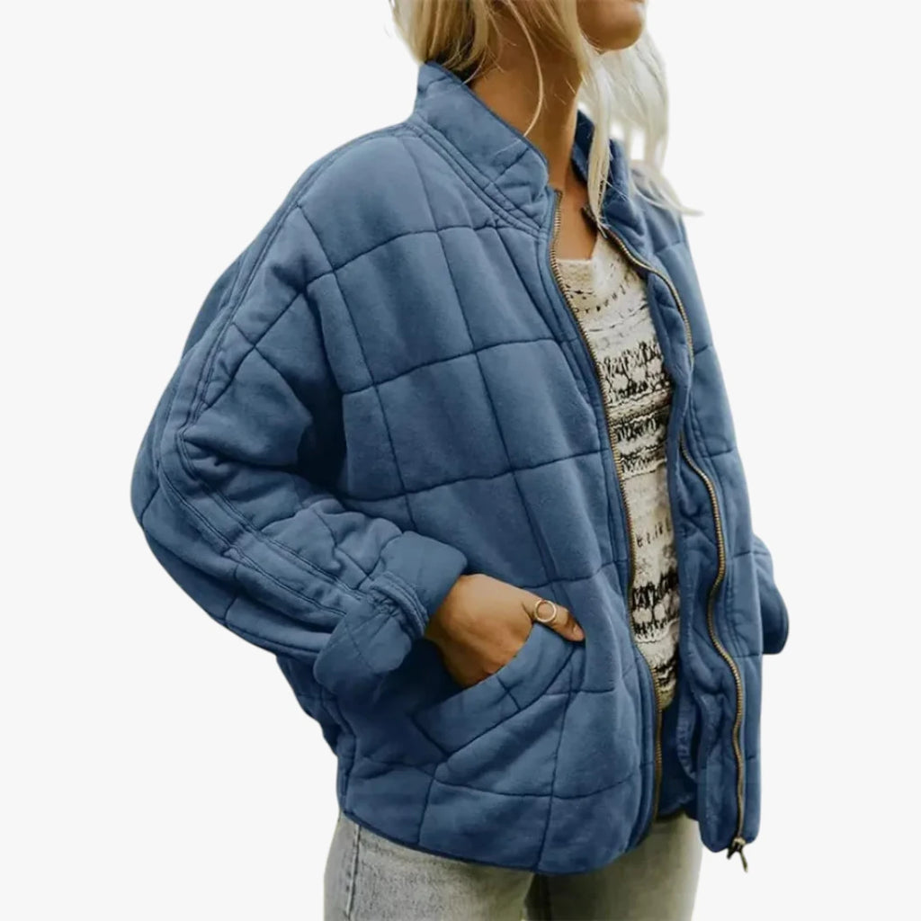 Dame Oversized Quiltet Jakke med For