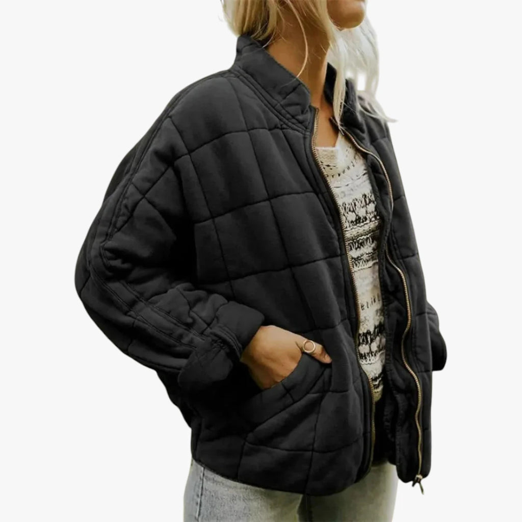 Dame Oversized Quiltet Jakke med For