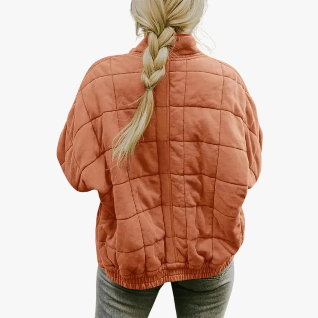 Dame Oversized Quiltet Jakke med For