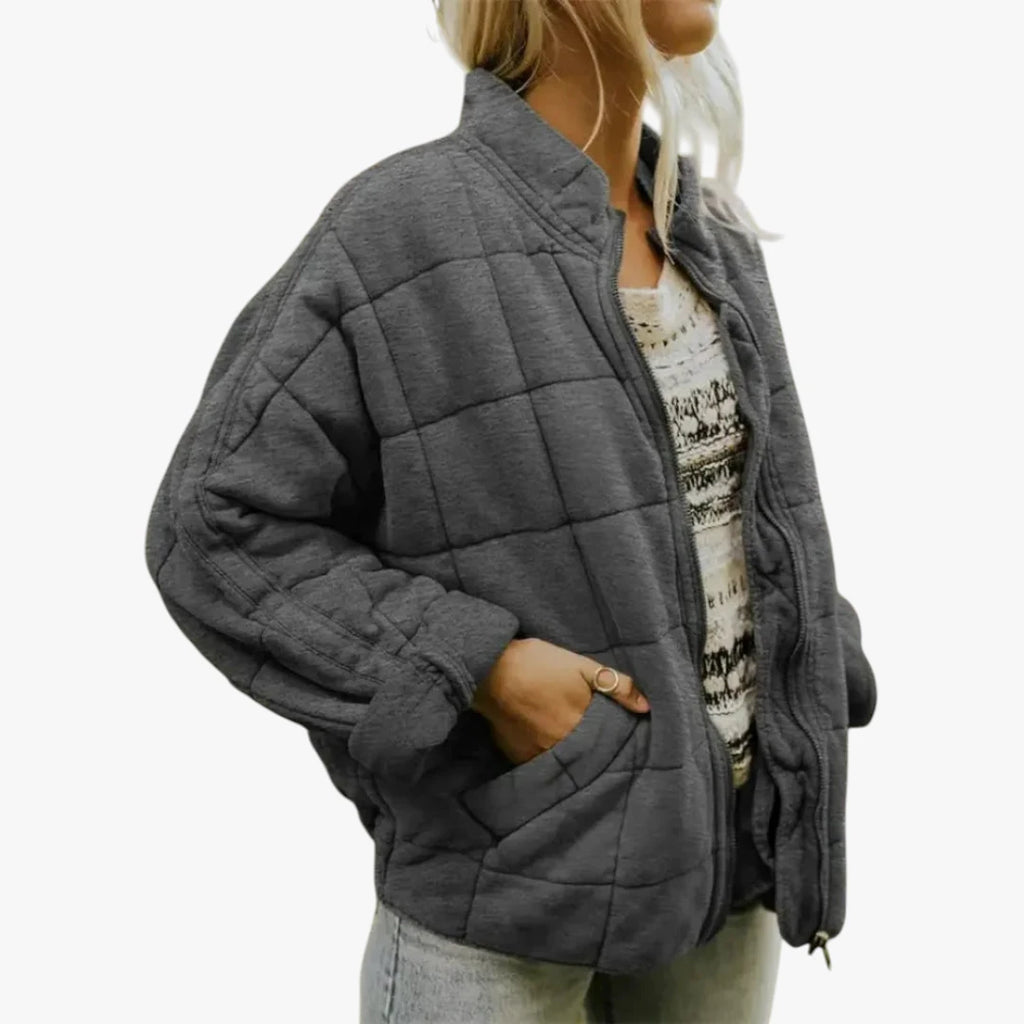 Dame Oversized Quiltet Jakke med For