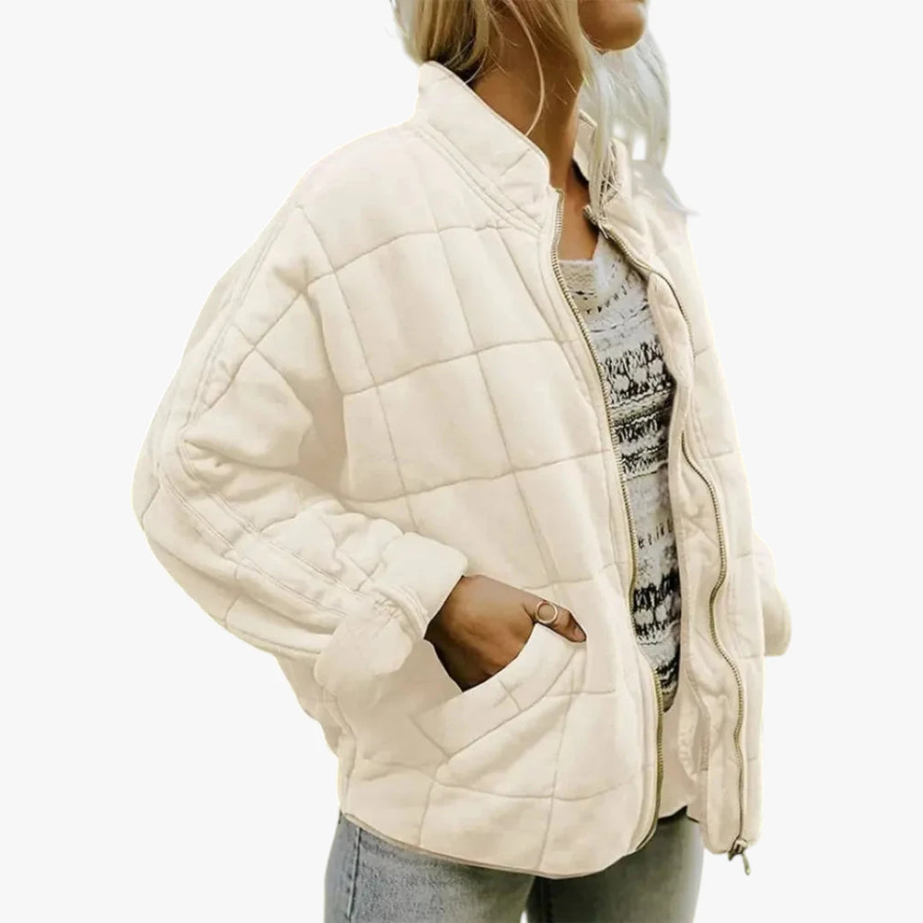 Dame Oversized Quiltet Jakke med For