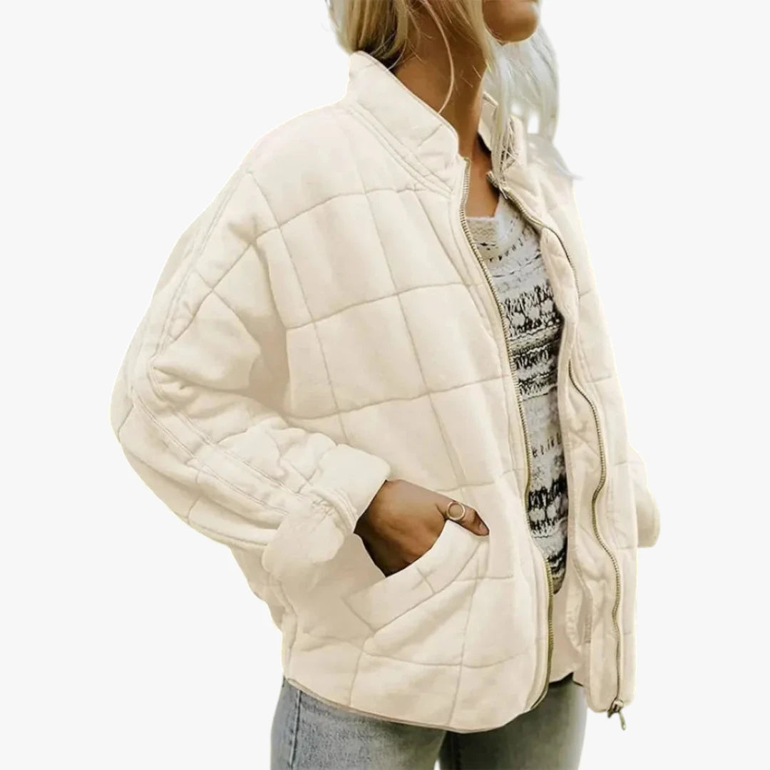 Dame Oversized Quiltet Jakke med For