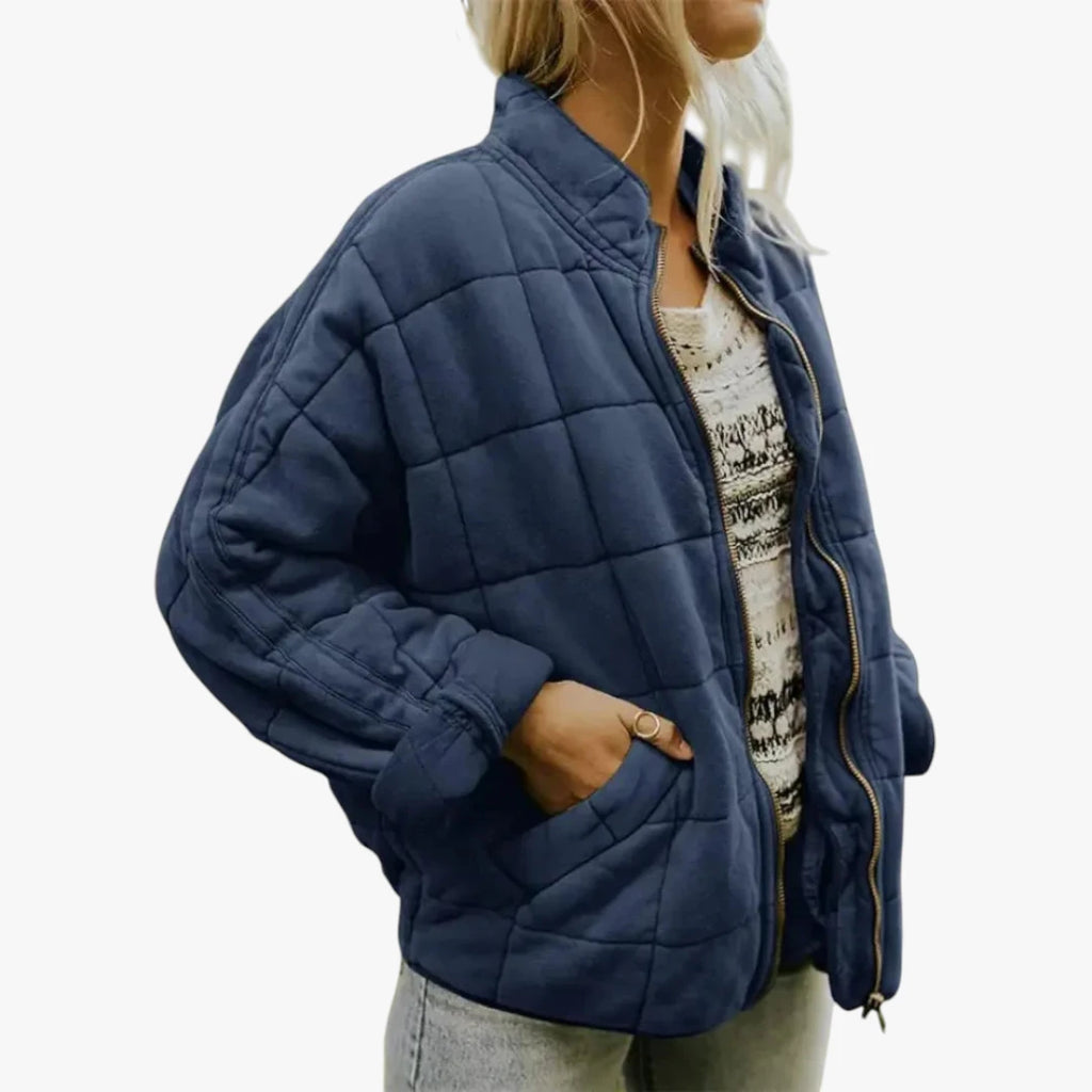 Dame Oversized Quiltet Jakke med For