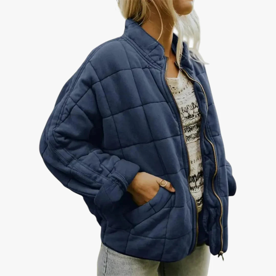 Dame Oversized Quiltet Jakke med For