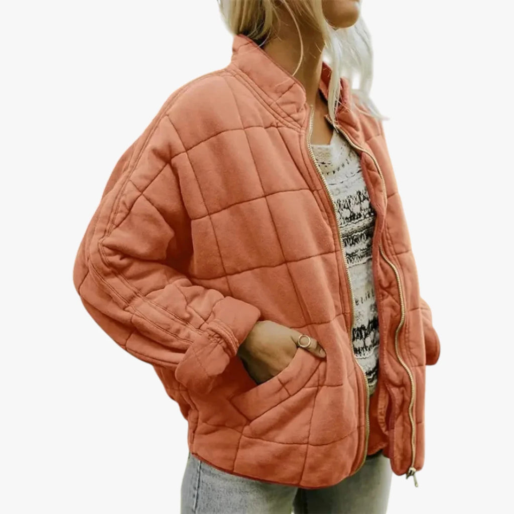 Dame Oversized Quiltet Jakke med For