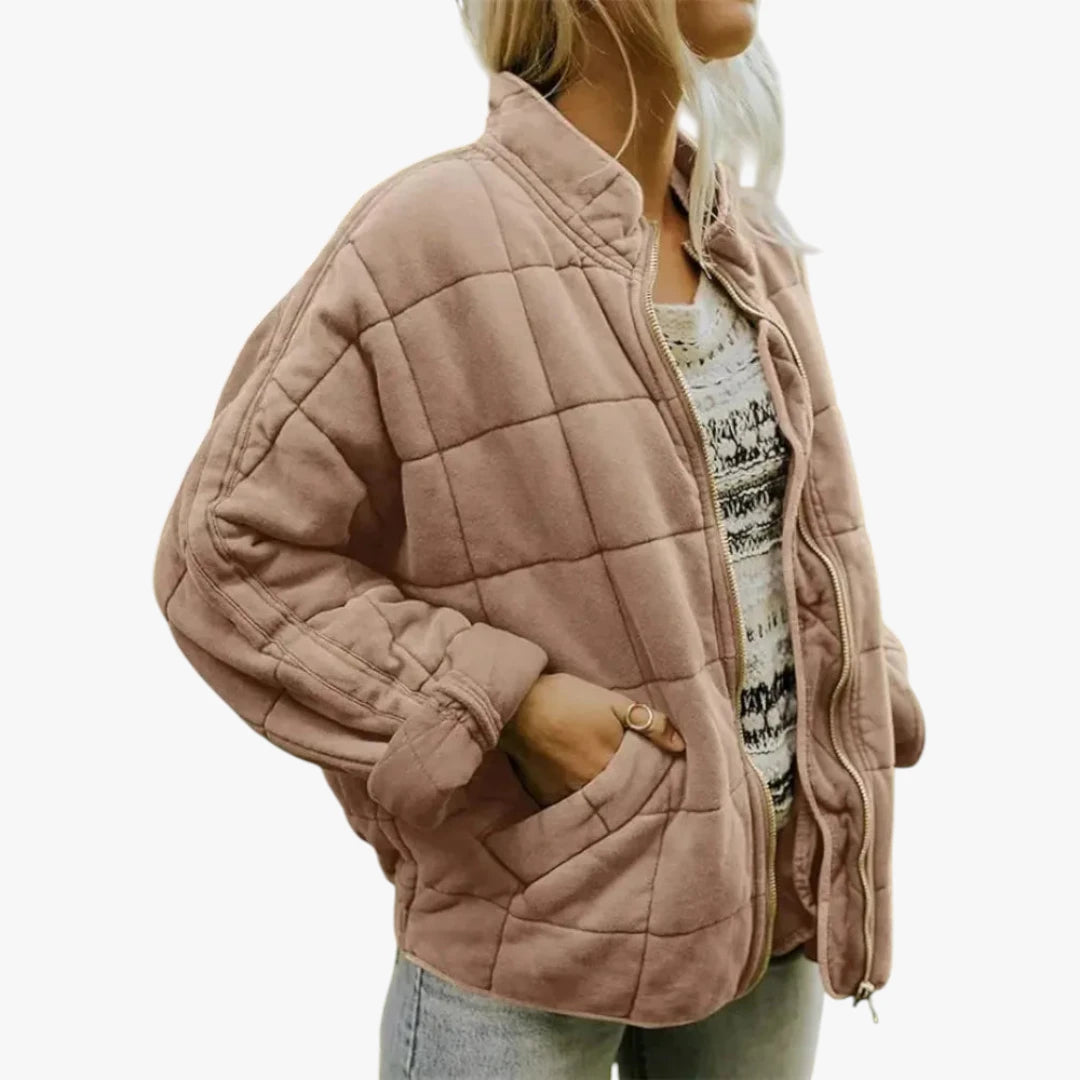 Dame Oversized Quiltet Jakke med For