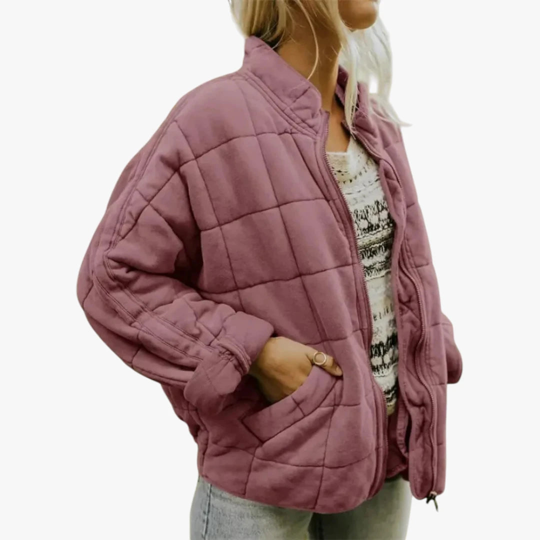Dame Oversized Quiltet Jakke med For