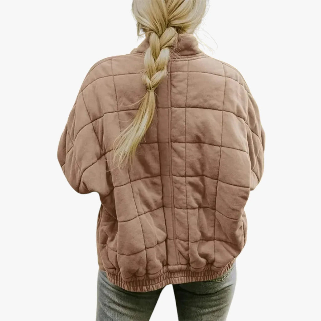 Dame Oversized Quiltet Jakke med For