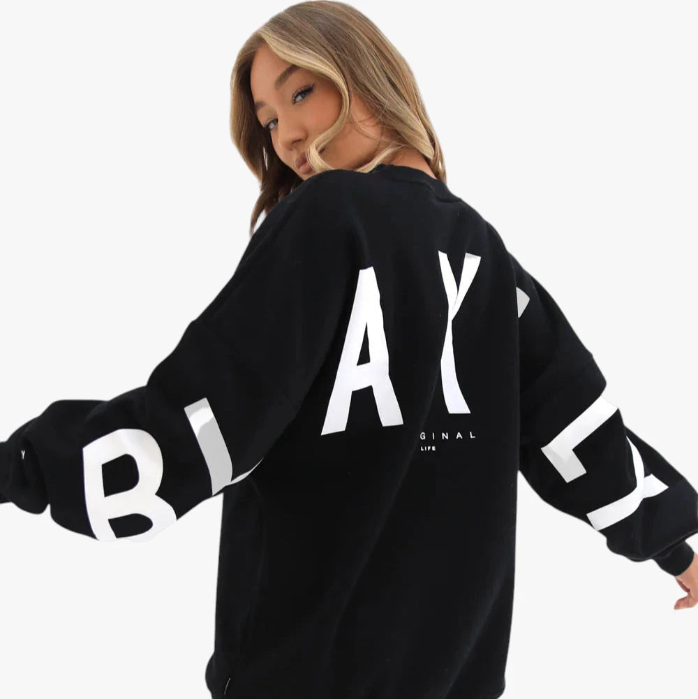 Dame Oversized Sweater med Ballonærmer