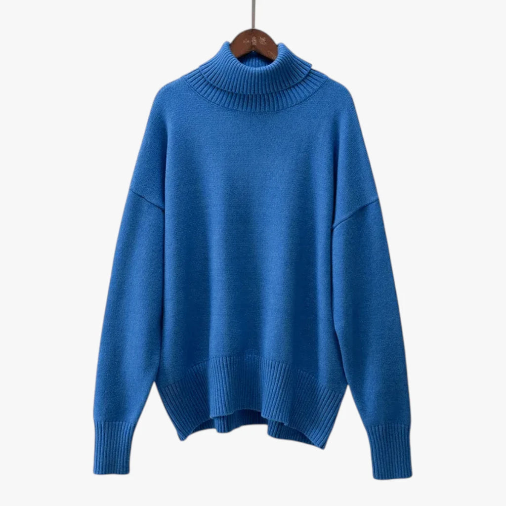 Dame Oversized Sweater med Rullekrave