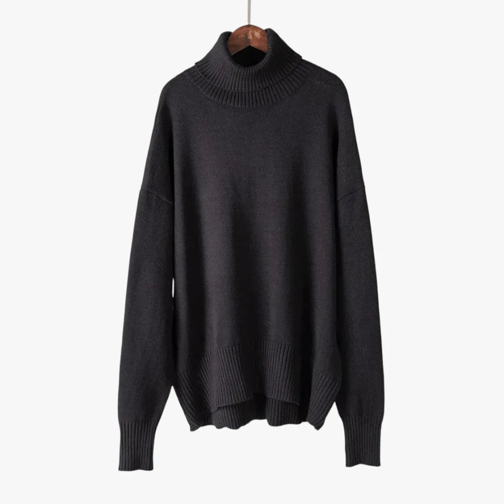 Dame Oversized Sweater med Rullekrave