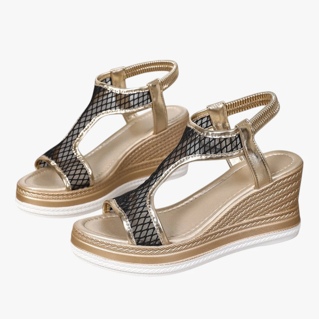 Dame Plateau Sandaler med Kilehæl og Åben Tå