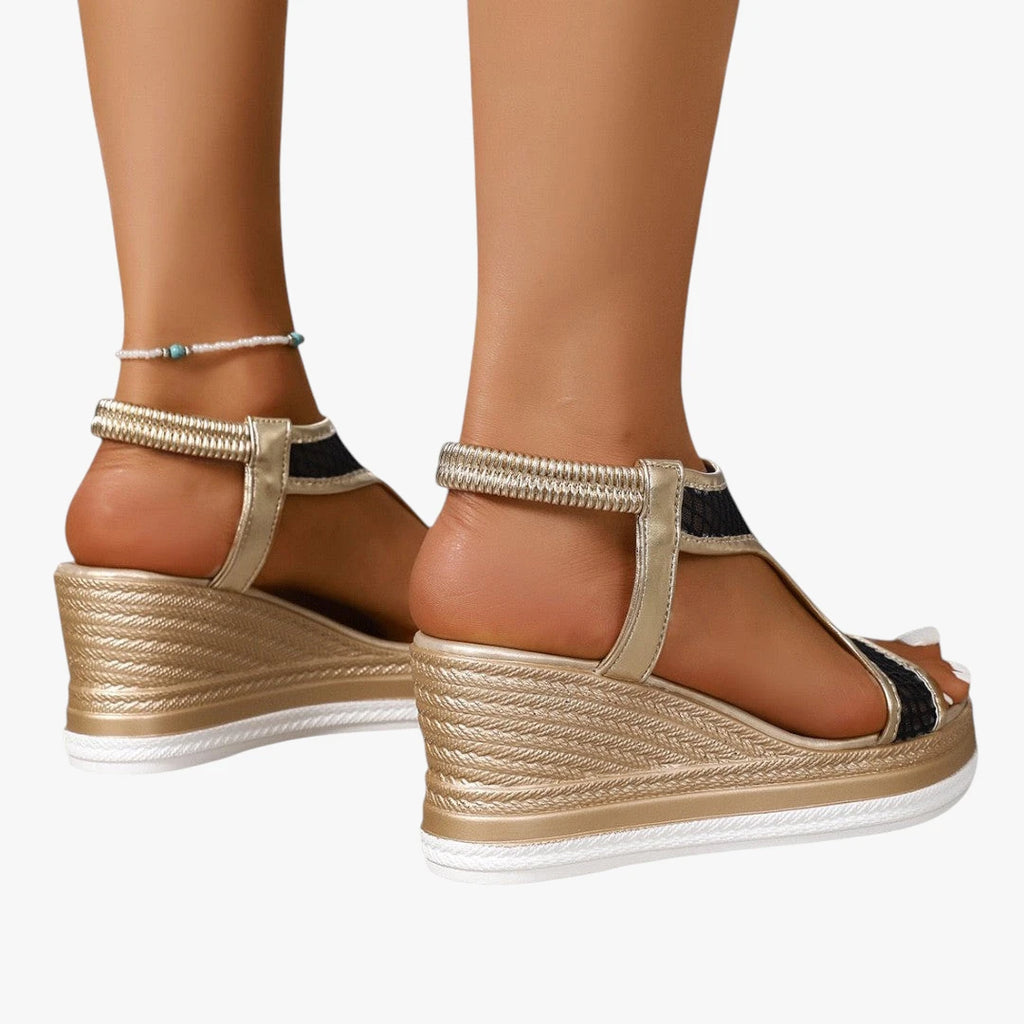 Dame Plateau Sandaler med Kilehæl og Åben Tå