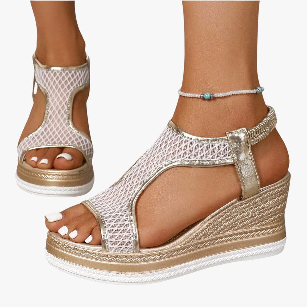 Dame Plateau Sandaler med Kilehæl og Åben Tå