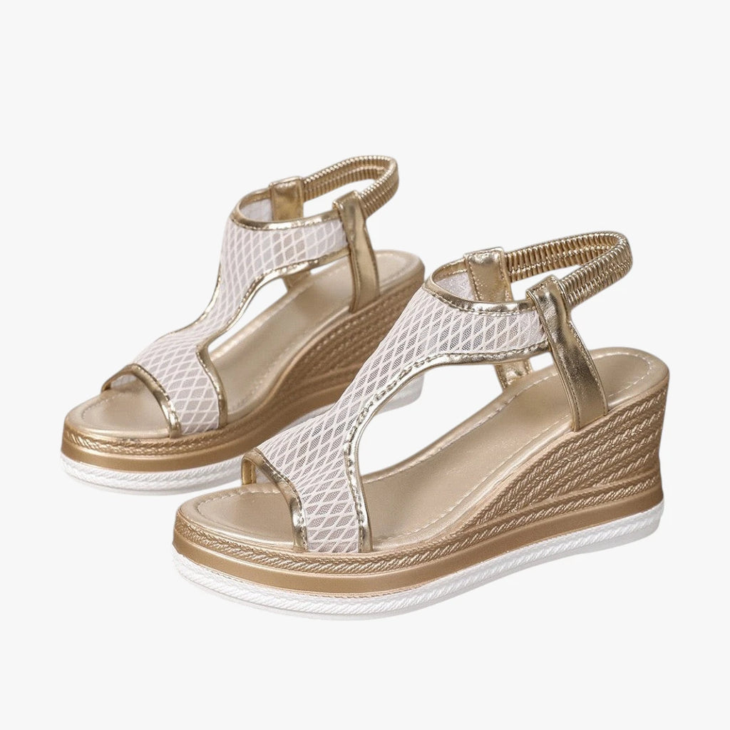 Dame Plateau Sandaler med Kilehæl og Åben Tå