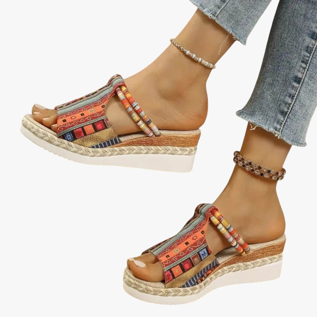 Dame Plateau Slip On Sandaler med Kilehæl og Åben Tå