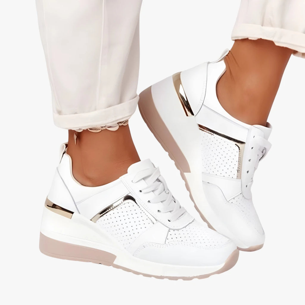 Dame Platform Lette Sneakers med Forhøjet Sål og Snøre