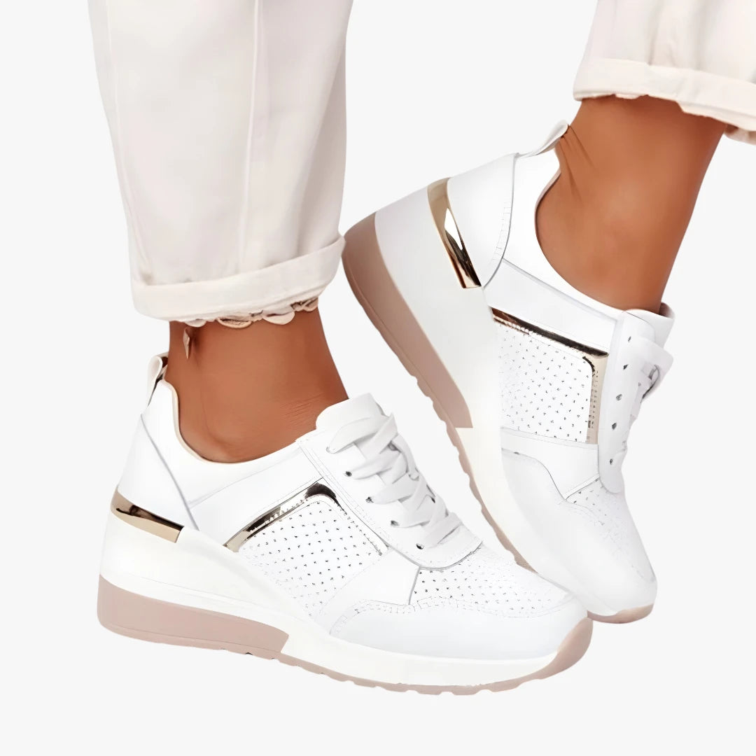 Dame Platform Lette Sneakers med Forhøjet Sål og Snøre