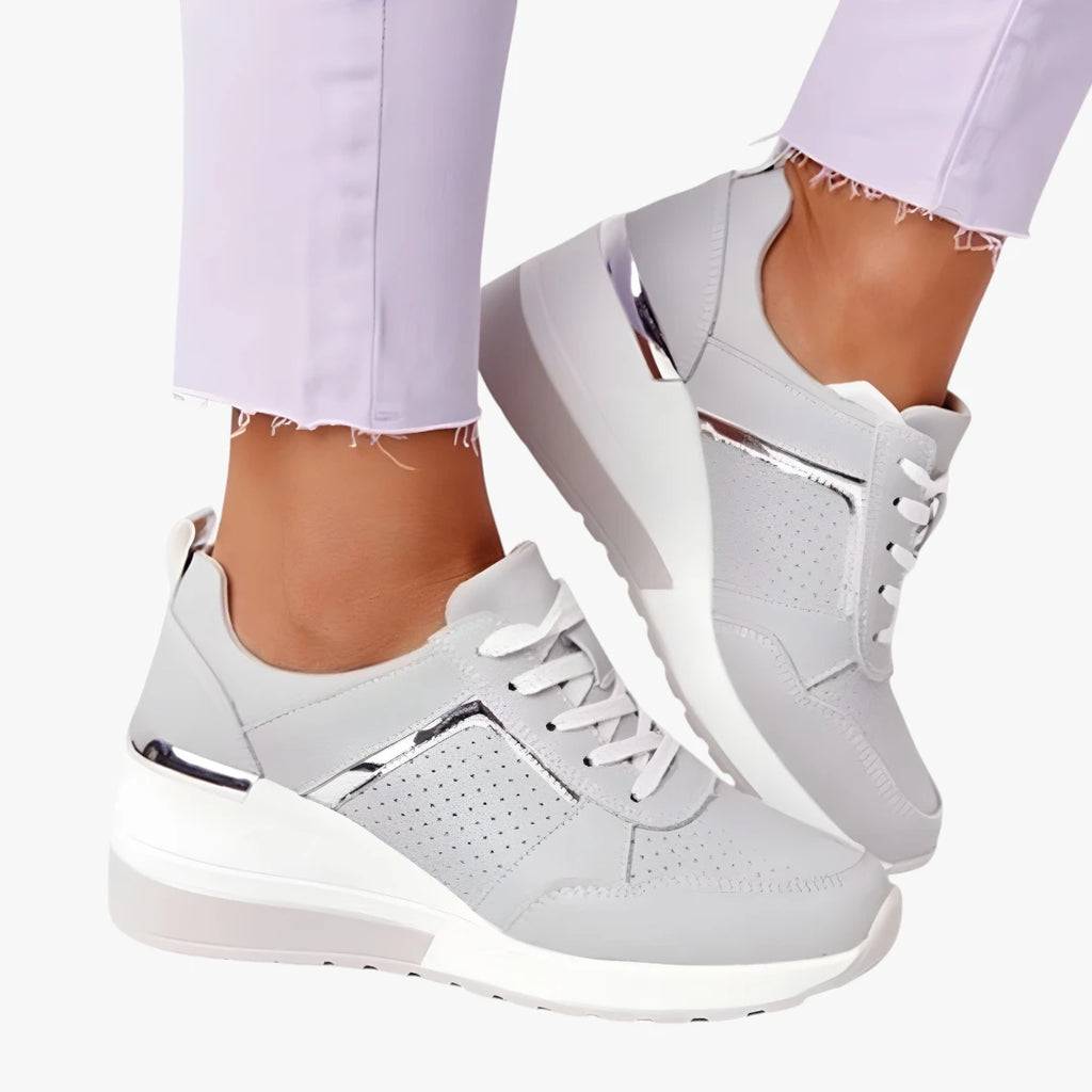 Dame Platform Lette Sneakers med Forhøjet Sål og Snøre