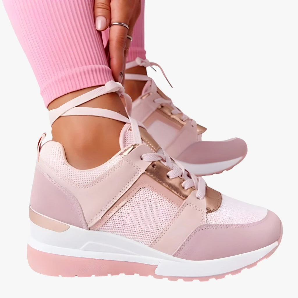 Dame Platform Lette Sneakers med Forhøjet Sål og Snøre