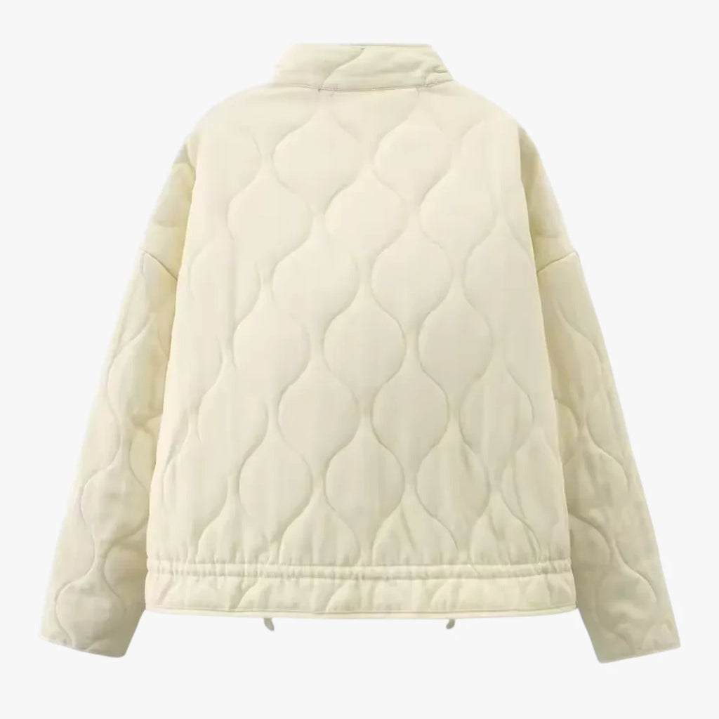 Dame Quiltet Oversize Jakke med Sidelommer