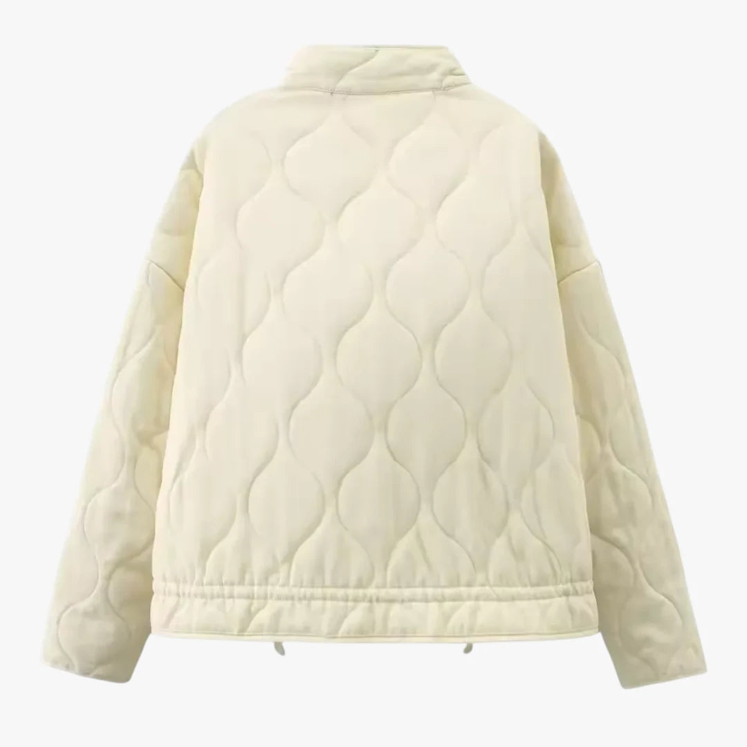 Dame Quiltet Oversize Jakke med Sidelommer
